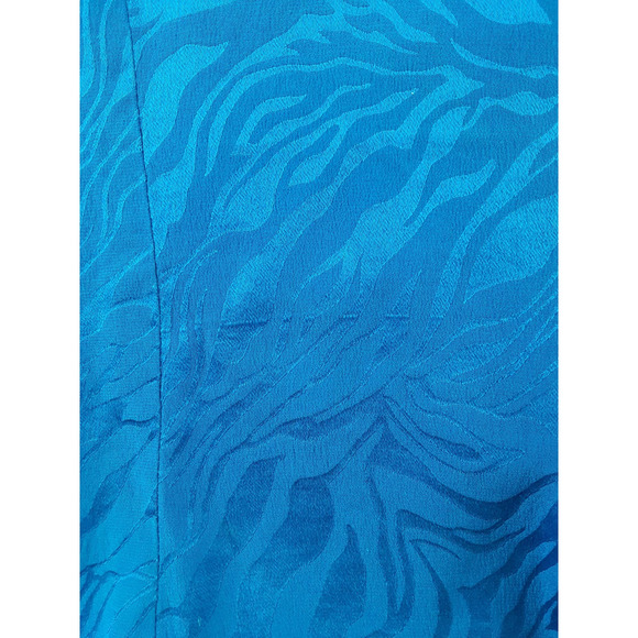 Vintage Adrianna Papell Blue Silk Cropped 3/4 Puff Sleeve Blazer Jacket 4 - Picture 14 of 14